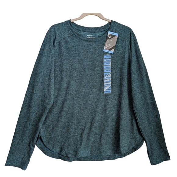 Members Mark Soft Top L Teal Heather Semi Fitted Green‎ Long Sleeve Shirt Layer - Picture 1 of 10